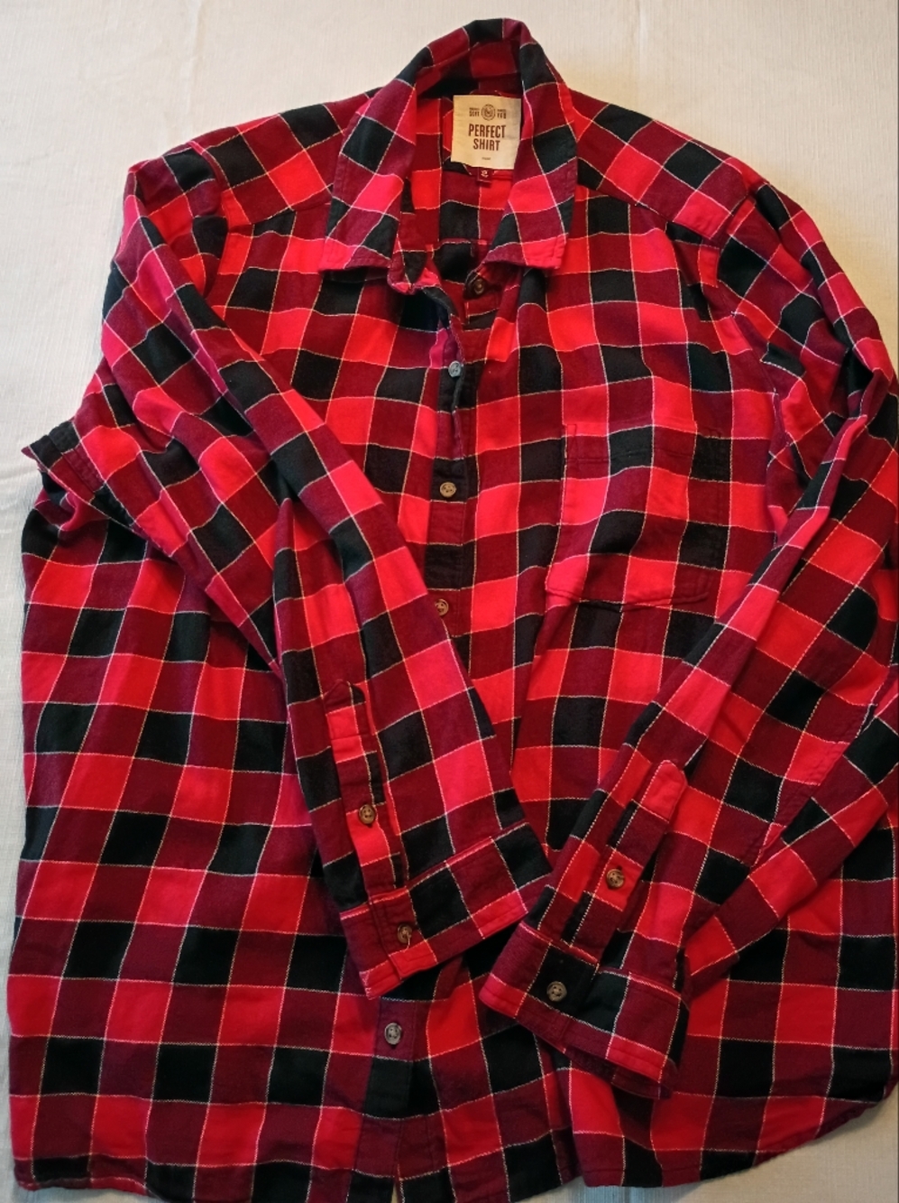 SO Original Red & Black Buffalo Plaid Flannel Shirt - Plus Size 2X